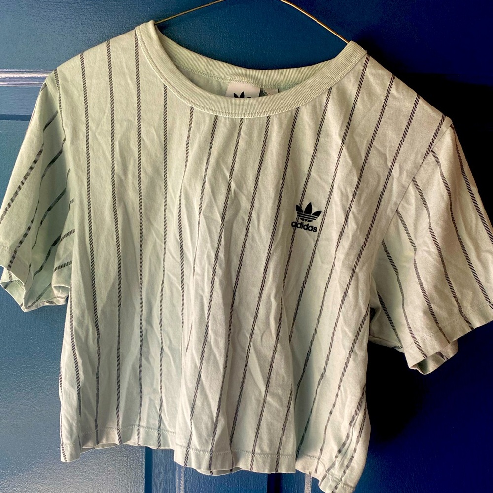 Adidas Originals Sports Womens Small Top Crop Frozen Green Mint